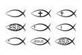 Fish icon, Christian Ichthys Fish symbol icon