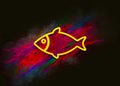 Fish icon colorful paint abstract background brush strokes illustration design Royalty Free Stock Photo