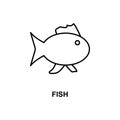 fish icon. Element of simple web icon with name for mobile concept and web apps. Thin line fish icon can be used for web and Royalty Free Stock Photo