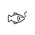 fish icon. Fish icon with air bubbles. Modern art. Vector illustration. stock image. Royalty Free Stock Photo