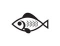 Fish Icon In Flat Style Vector For App, UI, Websites. Black Icon Vector Illustration Royalty Free Stock Photo