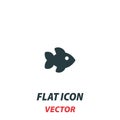 fish icon in a flat style. Vector illustration pictogram on white background. Isolated symbol suitable for mobile concept web