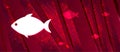 Fish icon Abstract design bright red banner background Royalty Free Stock Photo