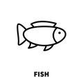 Fish icon or logo in modern line style. Royalty Free Stock Photo