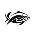 Fish Icon, Sea Animal Symbol, Minimal Fish Silhouette Royalty Free Stock Photo
