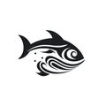 Fish Icon, Sea Animal Symbol, Minimal Fish Silhouette Royalty Free Stock Photo