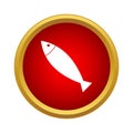 Fish icon in simple style Royalty Free Stock Photo