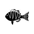 Fish icon vector. Aquarium illustration sign. Ocean symbol. Funny fish logo.