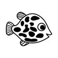 Fish icon vector. Aquarium illustration sign. Ocean symbol. Funny fish logo.