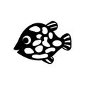 Fish icon vector. Aquarium illustration sign. Ocean symbol. Funny fish logo.