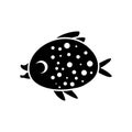 Fish icon vector. Aquarium illustration sign. Ocean symbol. Funny fish logo.