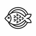 Fish icon vector image. Royalty Free Stock Photo