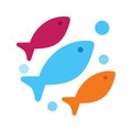 Fish icon vector image. Royalty Free Stock Photo