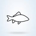 Fish icon vector. isolated on white background line art Royalty Free Stock Photo