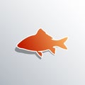 Fish icon vector. isolated on white background. Paper style Royalty Free Stock Photo