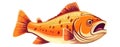 Fish image. Cute swimming fish isolated. Vector illustration Royalty Free Stock Photo