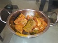 Fish is a Indian non veg food, catting mixture fishing Royalty Free Stock Photo