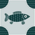 Fish isolated in a frame Royalty Free Stock Photo