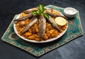 Fish Kabsa - mixed rice dishes that originates in Yemen.