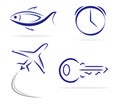 Fish Key Clock Plane icons