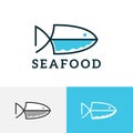 Fish Knife Seafood Restaurant Chef Simple Logo
