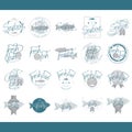 fish labels collection. Vector illustration decorative design Royalty Free Stock Photo