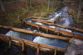 Fish ladders on small river Royalty Free Stock Photo