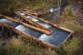 Fish ladders on small river Royalty Free Stock Photo