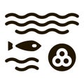 Fish Lays Caviar Icon Vector Glyph Illustration