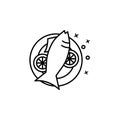 Fish lemon food icon. Element of menu dishes icon