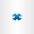 fish letter x logo symbol vector