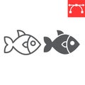 Fish line and glyph icon, restaurant and food, fish sign vector graphics, editable stroke linear icon, eps 10. Royalty Free Stock Photo