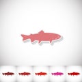 Fish loach. Flat sticker with shadow on white background