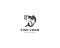 Fish logo creative vector art design tattoo drawing fishing