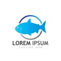 Fish logo, fishinghook, fish oil and seafood restaurant icon. With vector icon concept design illustration template