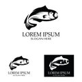 Fish logo, fishinghook, fish oil and seafood restaurant icon. With vector icon concept design illustration template