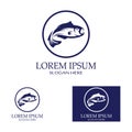 Fish logo, fishinghook, fish oil and seafood restaurant icon. With vector icon concept design illustration template