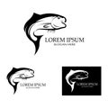 Fish logo, fishinghook, fish oil and seafood restaurant icon. With vector icon concept design illustration template