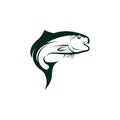 Fish logo, fishinghook, fish oil and seafood restaurant icon. With vector icon concept design illustration template