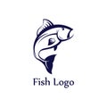 Fish logo, fishinghook, fish oil and seafood restaurant icon. With vector icon concept design illustration template Royalty Free Stock Photo