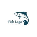 Fish logo, fishinghook, fish oil and seafood restaurant icon. With vector icon concept design illustration template Royalty Free Stock Photo