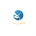 Fish logo. Fresh seafood logo template design Royalty Free Stock Photo