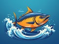 Fish logo or mascot for farm Royalty Free Stock Photo