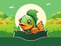 Fish logo or mascot for farm Royalty Free Stock Photo