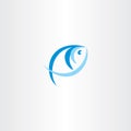 fish logo stylized icon blue design vector element Royalty Free Stock Photo