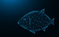 Fish low poly design, aquatic animal abstract geometric image Royalty Free Stock Photo