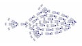 Fish made with plastic bottles, pollution that kill seasid Royalty Free Stock Photo
