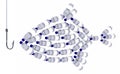 Fish made with plastic bottles, pollution that kill seasid Royalty Free Stock Photo