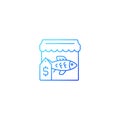 Fish market gradient linear vector icon