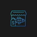 Fish market gradient vector icon for dark theme